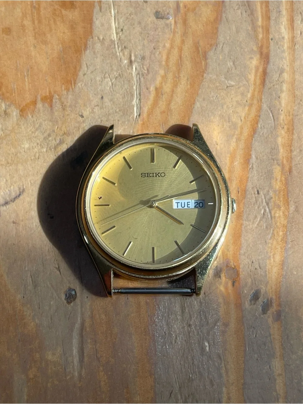 Seiko Silver Case Watch Head with White Dial